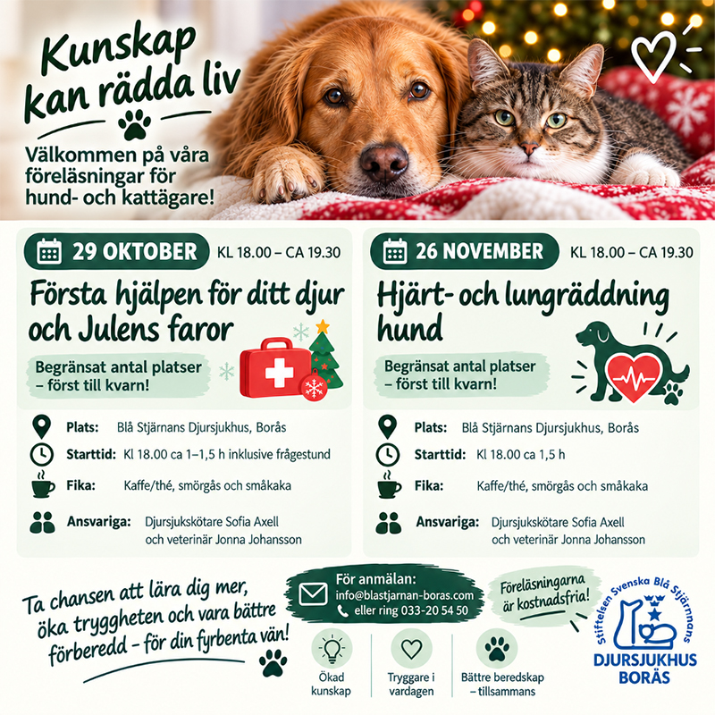 kunskap-banner Välkommen på våra föreläsningar för hund- och kattägare.